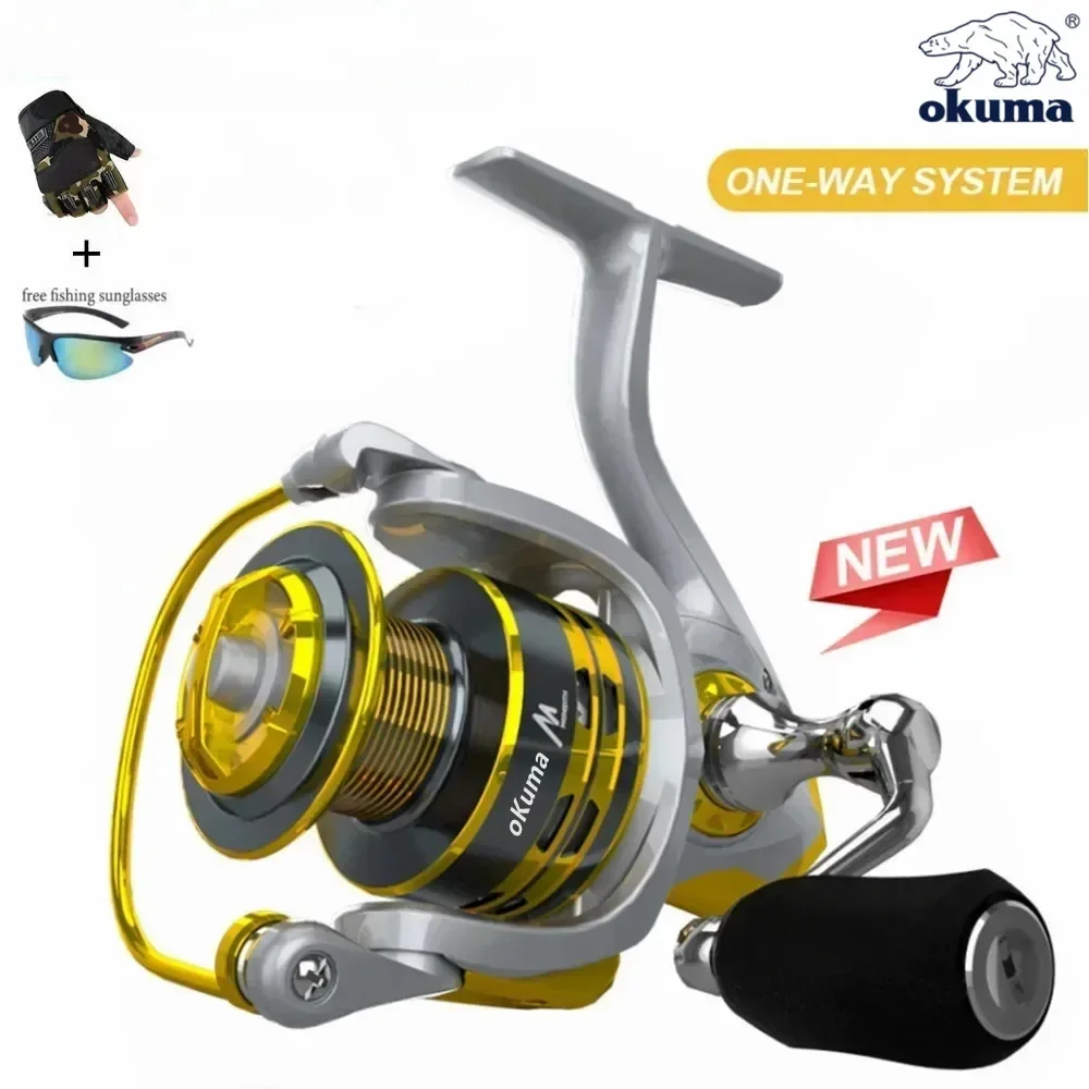 

OKUMA Fishing Spinning Reel Metal Spool Carp Fishing Reel SAG1000-7000 Metal Line Cup Sea Tackle