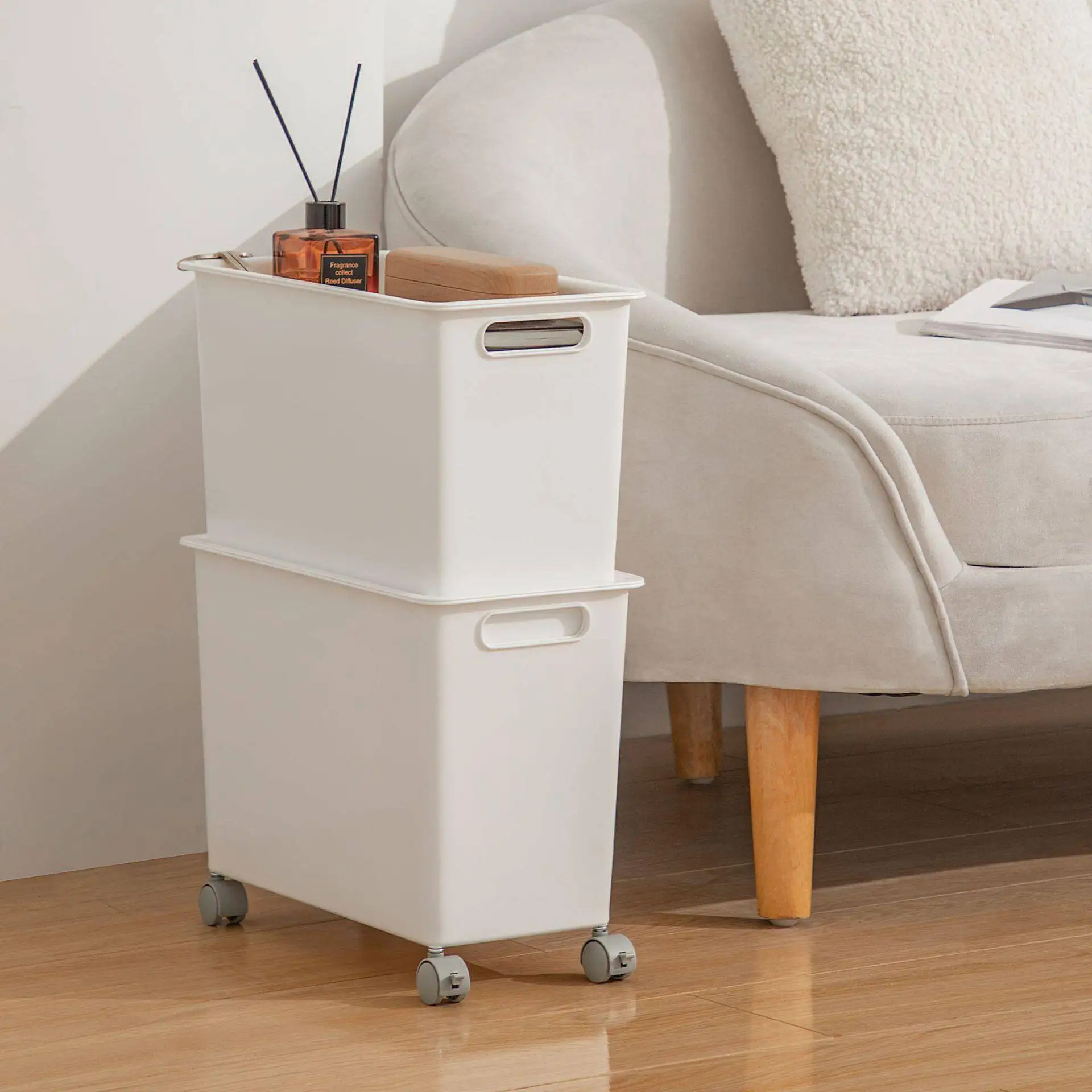 Dustproof Storage Box with Cover under Table Book Mobile with Wheel Student Can Put Books Whole Box Organization Tool Plastic