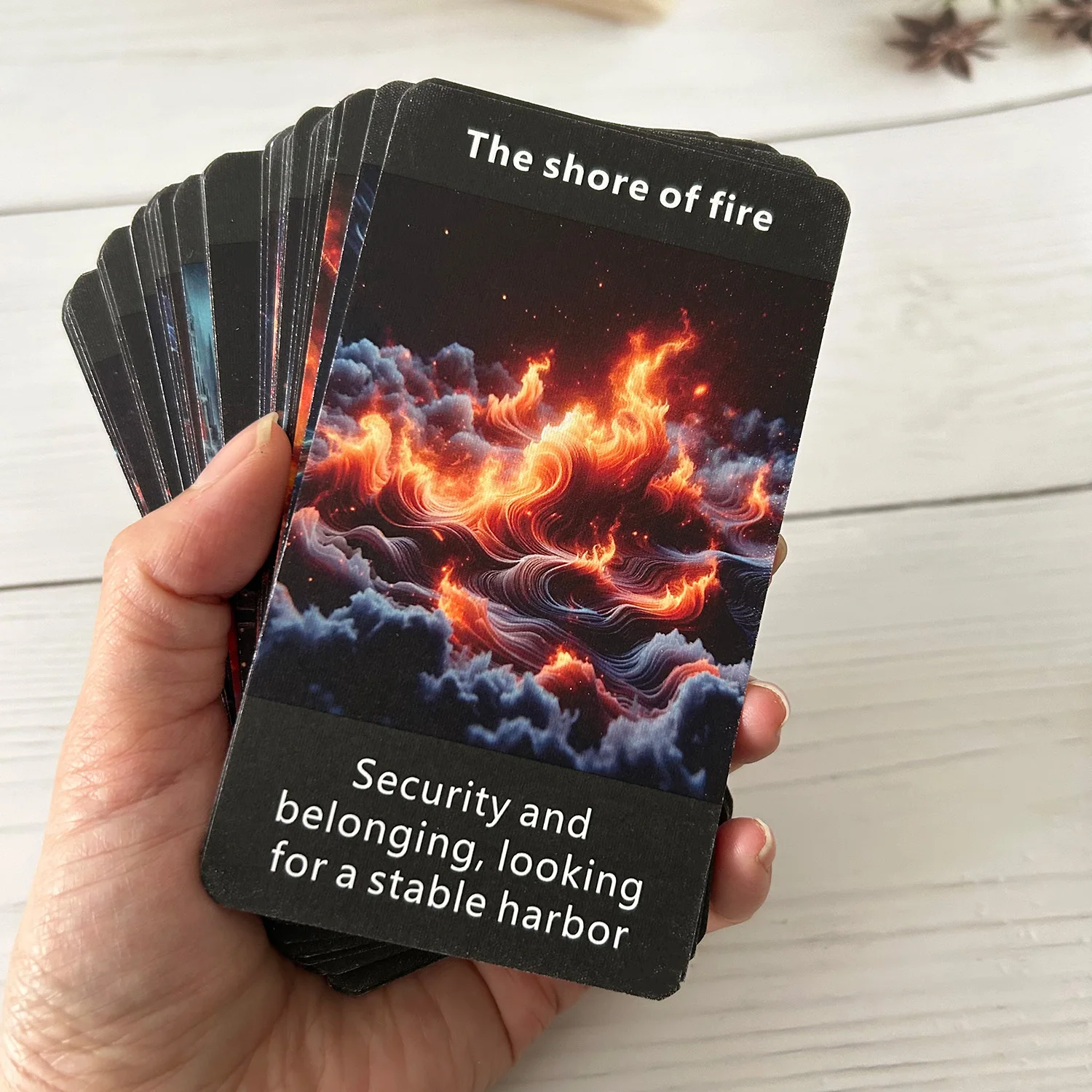 Flame Subconscious Power Thickening 52PCS 68*120mm Oracle Tarot Cards Board Games Psychological Comfort Innovation