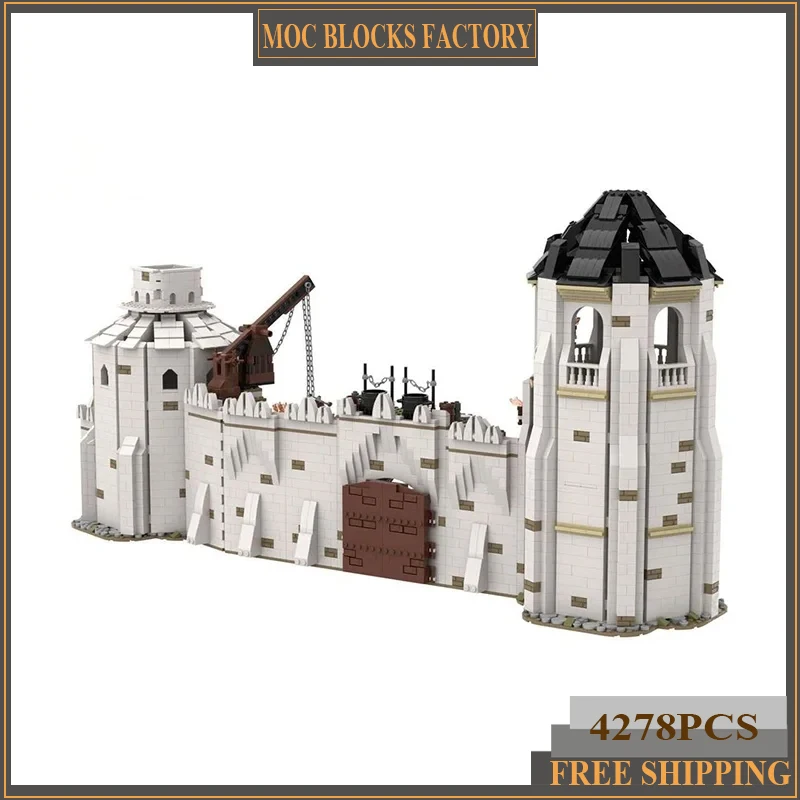 

Волшебные кольца Moc, строительные блоки, сцена из фильма, модель южных ворот, замок, кирпичи, сделай сам, сборка, вид на улицу, игрушки, подарки