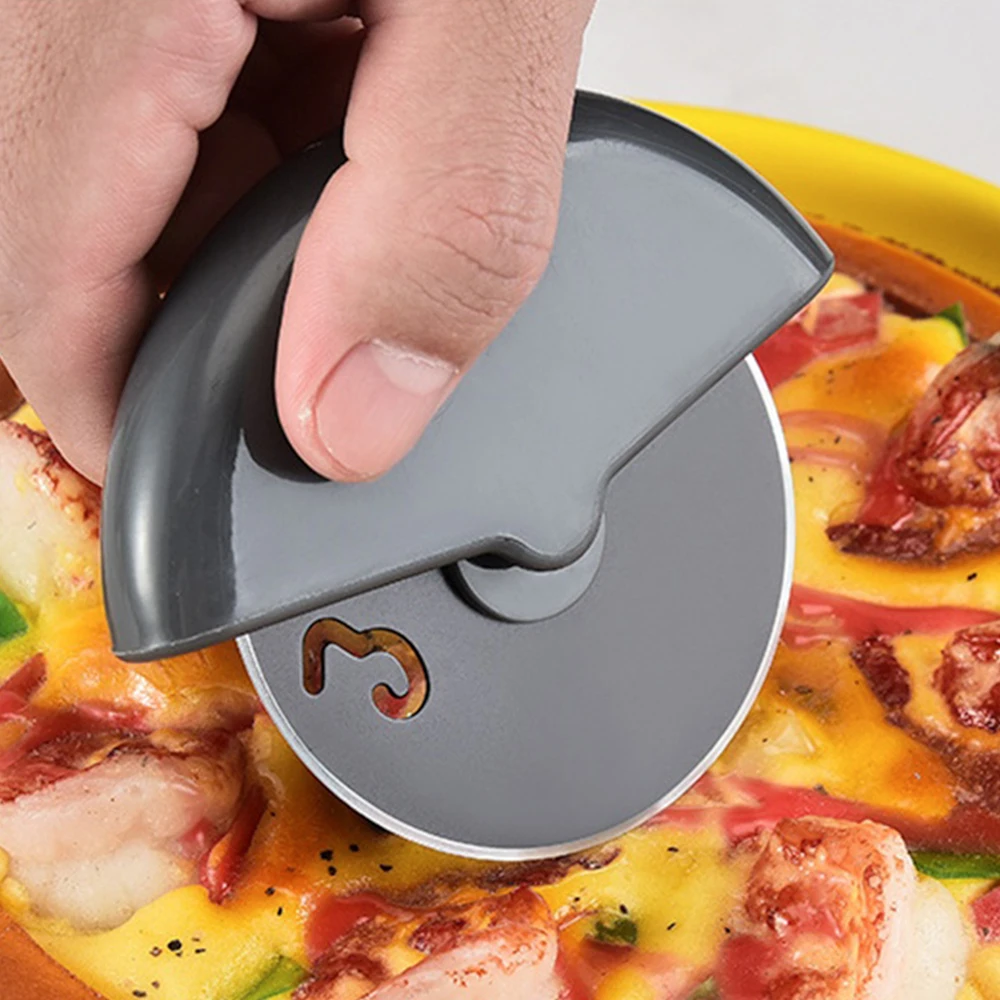 Stainless Steel Round Wheel Cutting Knife for Pizza with Lid Roller Dough Slicer Cutter Pastry Kitchen Baking Accessories Tools