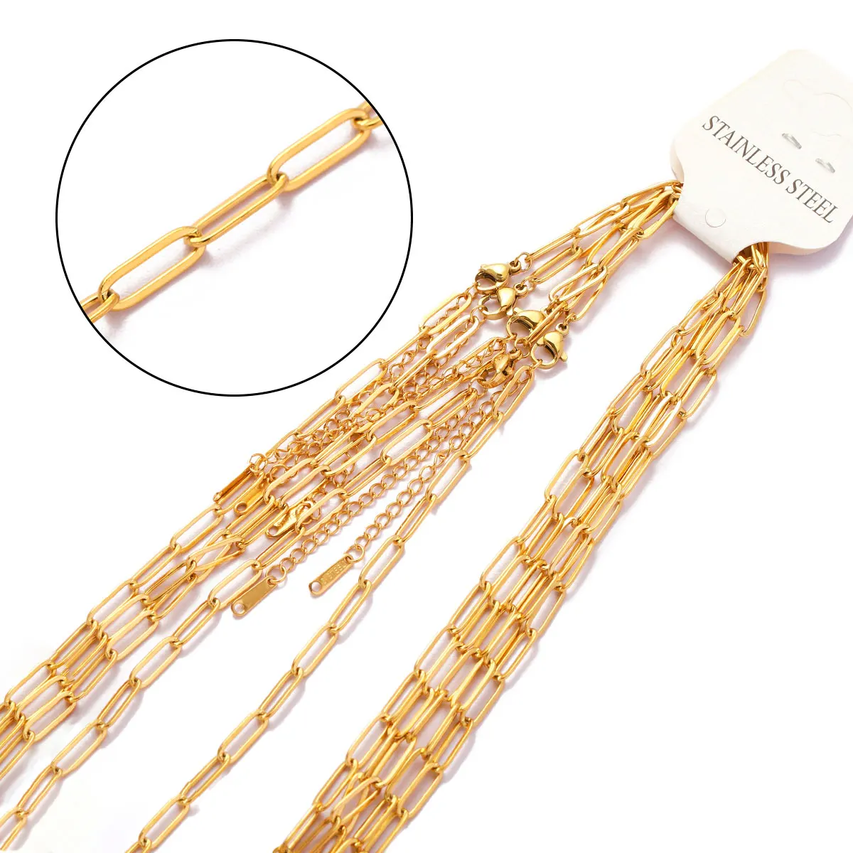 5pcs/Lot 45cm Butterfly Colorful Enamel Stainless Steel Link Chain Necklace Women Paperclip DIY Charm Pendant Jewelry Making