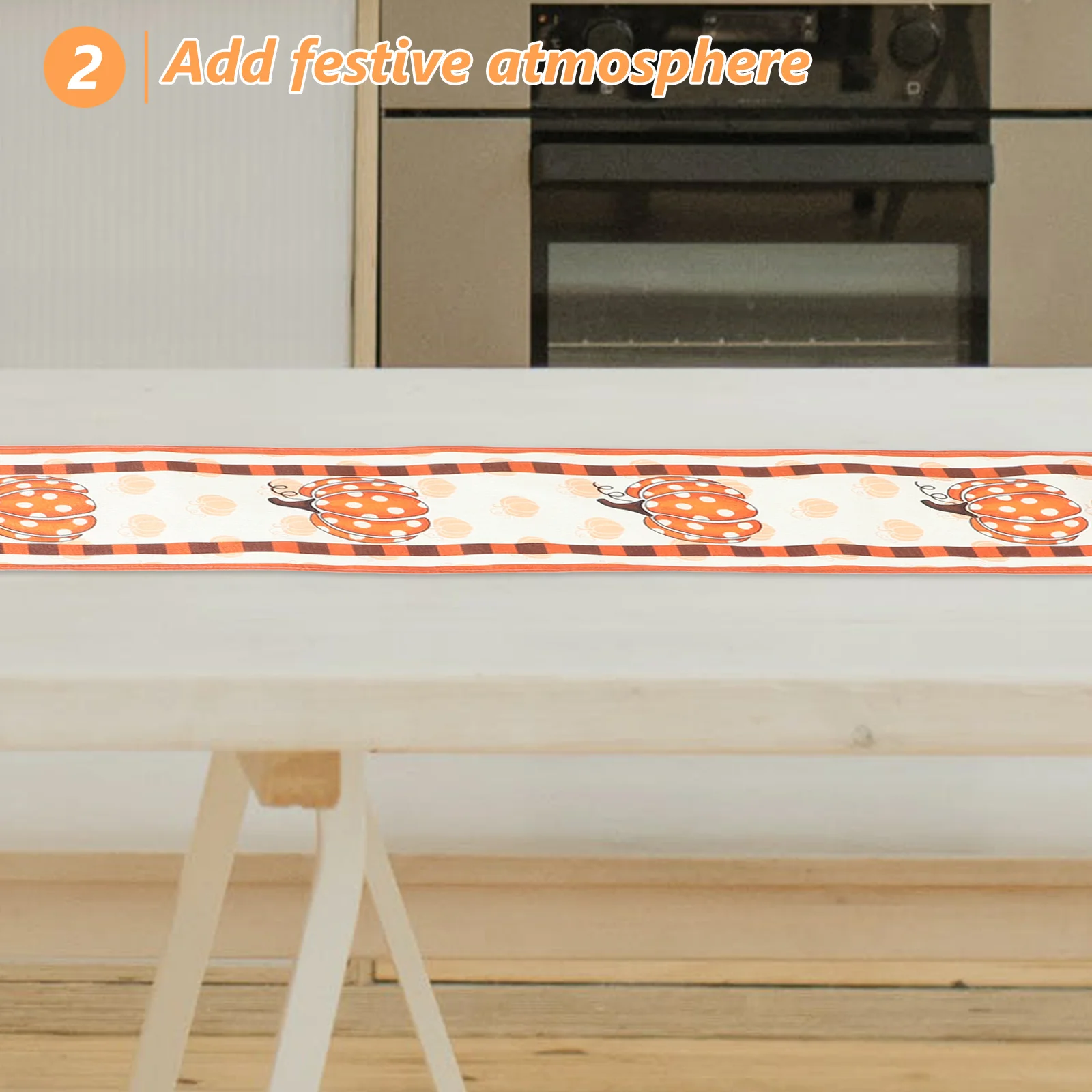 

Pumpkin Print Table Runner Fall Linen Decor for Dining Coffee Table Indoor Outdoor Thanksgiving Party Harvest Decoration