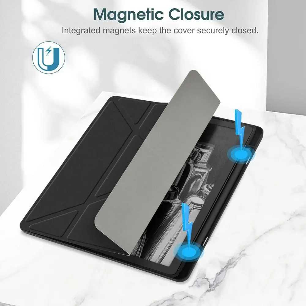 Multi-folding Stand Smart Case Auto Wake/Sleep Ultra Slim with Pencil Holder PU Leather Soft for Kindle Scribe 10.2 inch 2022