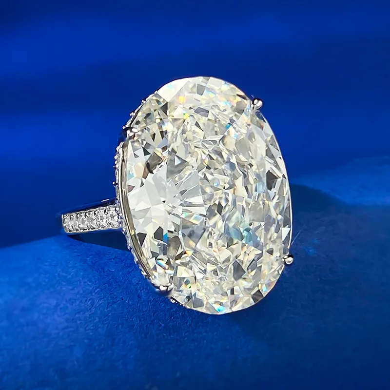 

Женские серебряные обручальные кольца, обручальные кольца с большим овальным вырезом и фианитом, свадебные кольца с фианитом, обручальные кольца, Изящные Ювелирные изделия