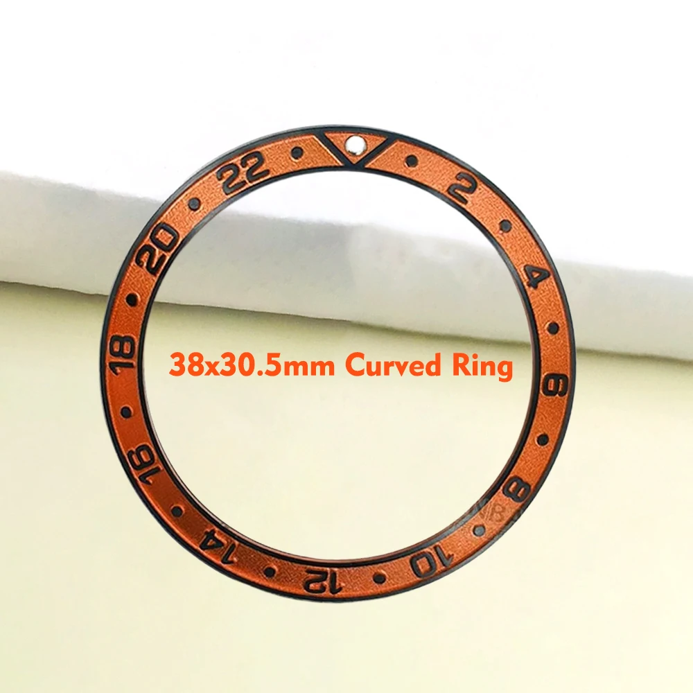 Inserto de bisel de reloj GMT 24H de 38x30,6mm apto para caja de reloj SUB SKX007 SKX009 SRPD NH35 NH36 piezas de anillo de inserción de bisel