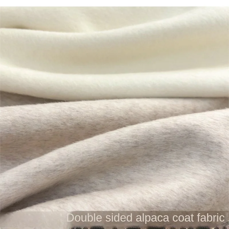 

Autumn and Winter Thickening Double-Sided Monochrome Fabric Fleece/Fiber Woolen Smooth Coat