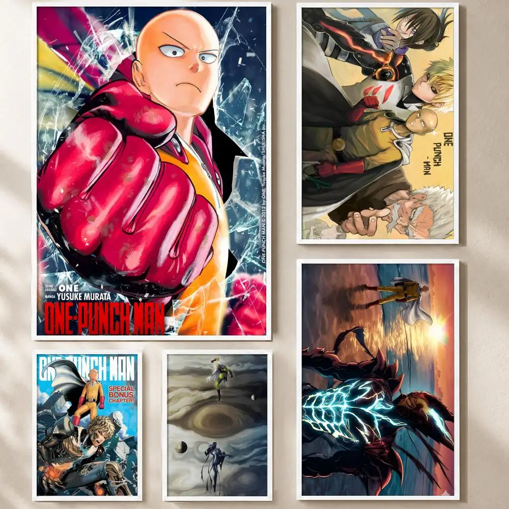 anime O-One-Punch M-Man Poster HighDefinition Eco-Friendly Premium self-adhesive For Living Room Aesthetic Room Decor