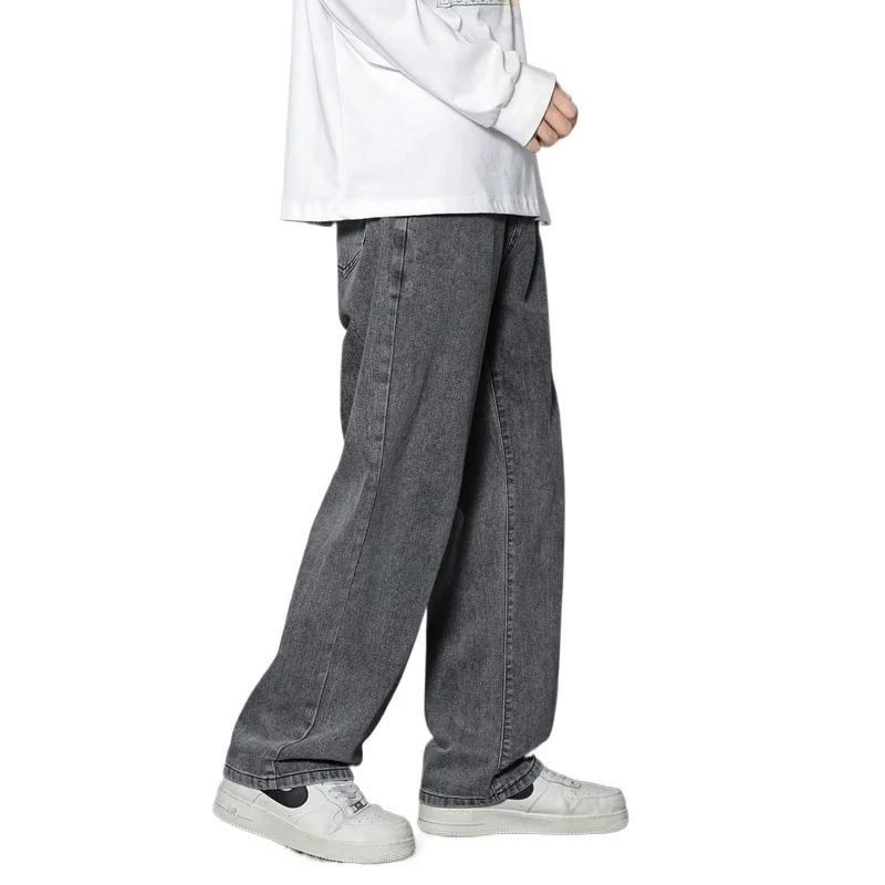 

Men Spring and Autumn Loose Jeans Casual Fashion Elastic Waist Wide Leg Y2K Denim Pants Straight Comfortable Brand Men Clothing
