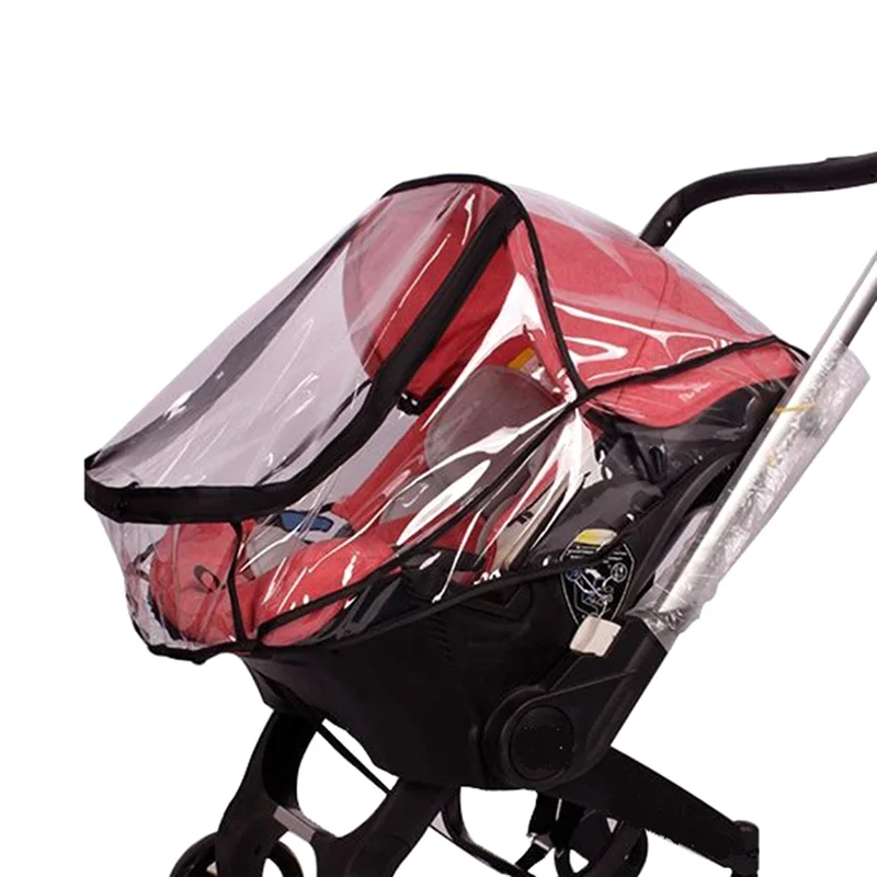 B78B-Baby Carriage Rain Cover Breathable Double Zipper Windproof Rain Cover Stroller Raincoat Baby Seat Travel Parts Accessories