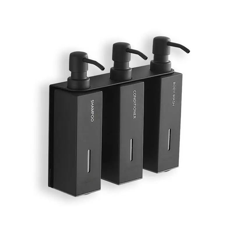 Modern Design 304 Stainless Steel Hotel Wall Triple Soap Dispenser with Bracket for Home Bath Kitchen Hotels Restaurants