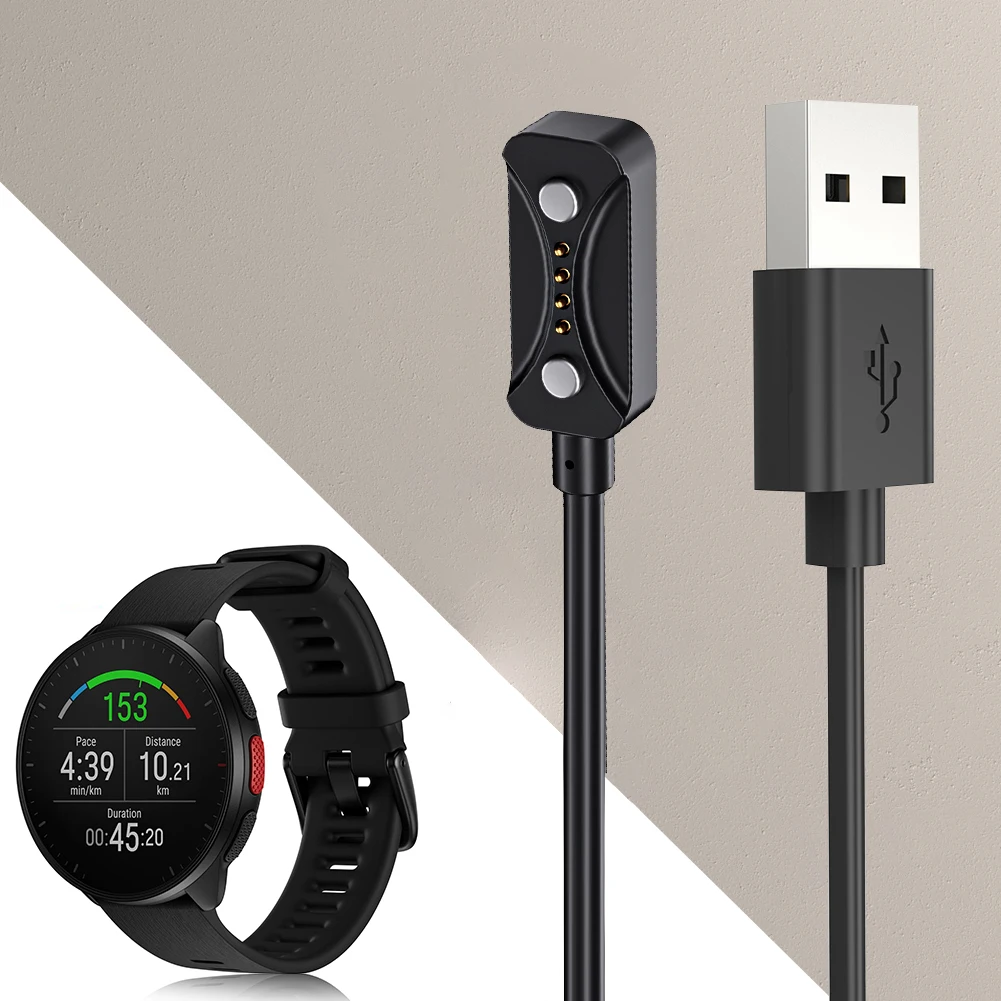 

1m Magnetic USB Charging Cable Dock 2Pin 5V 1A Smartwatch Dock Charger Adapter for Polar Pacer/Pacer Pro/Ignite 3/Vantage V3