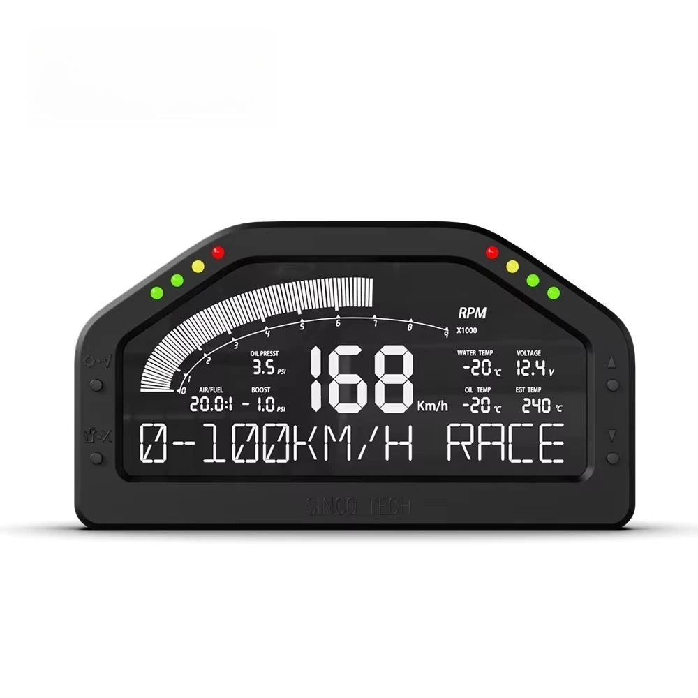 QSF6.5 '' Universal LCD Race Dash DO926NB Boost AFR EGT Oil Press Water Temp Volt Speedometer RPM ODO 10-in-1 Gauge Meter