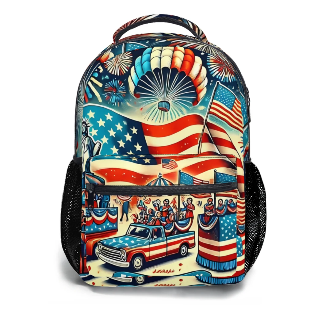 

Fourth of July Celebration - Patriotic American Illustration New Female Fashion High Waterproof College Backpack ﻿ ﻿