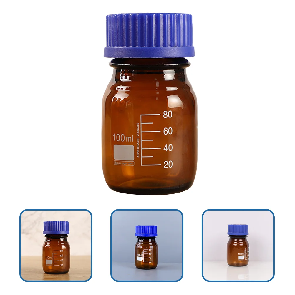 3 Pcs Water Bottle Sampling Glass Sample Small Chemical Reagent Bottles Laboratory Brown Medicine Refillable Container