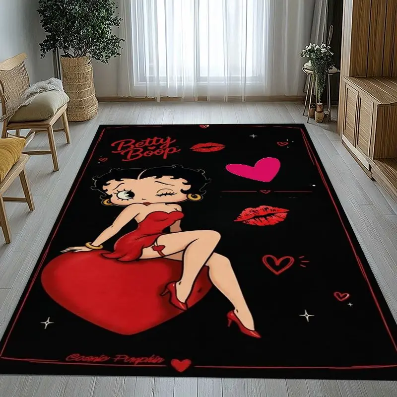 Cute B-Betty Girl B-Boop Cartoon Soft Non-Slip Large Area Rug for Living Room,Bedroom Playroom Carpet Mat for Sofa,Home Decor