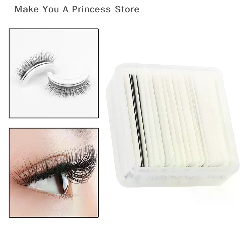 【HB】 Striscia di ricambio autoadesiva per ciglia finte con scatola Strumenti per trucco riutilizzabili e impermeabili dall'aspetto naturale e di lunga durata