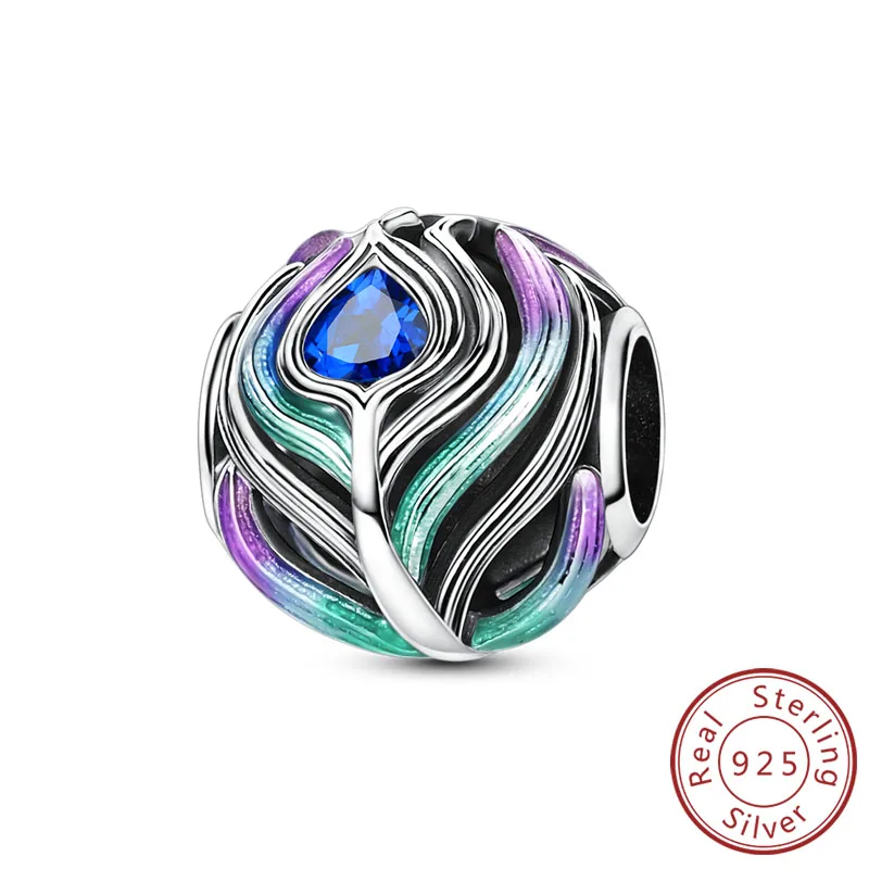 925 Sterling Silber Anhänger Charms Perlen Grünes Vierblättriges Kleeblatt Liebe Familienbaum Charms Passend für Original-Armband Damen Schmuck Geschenk