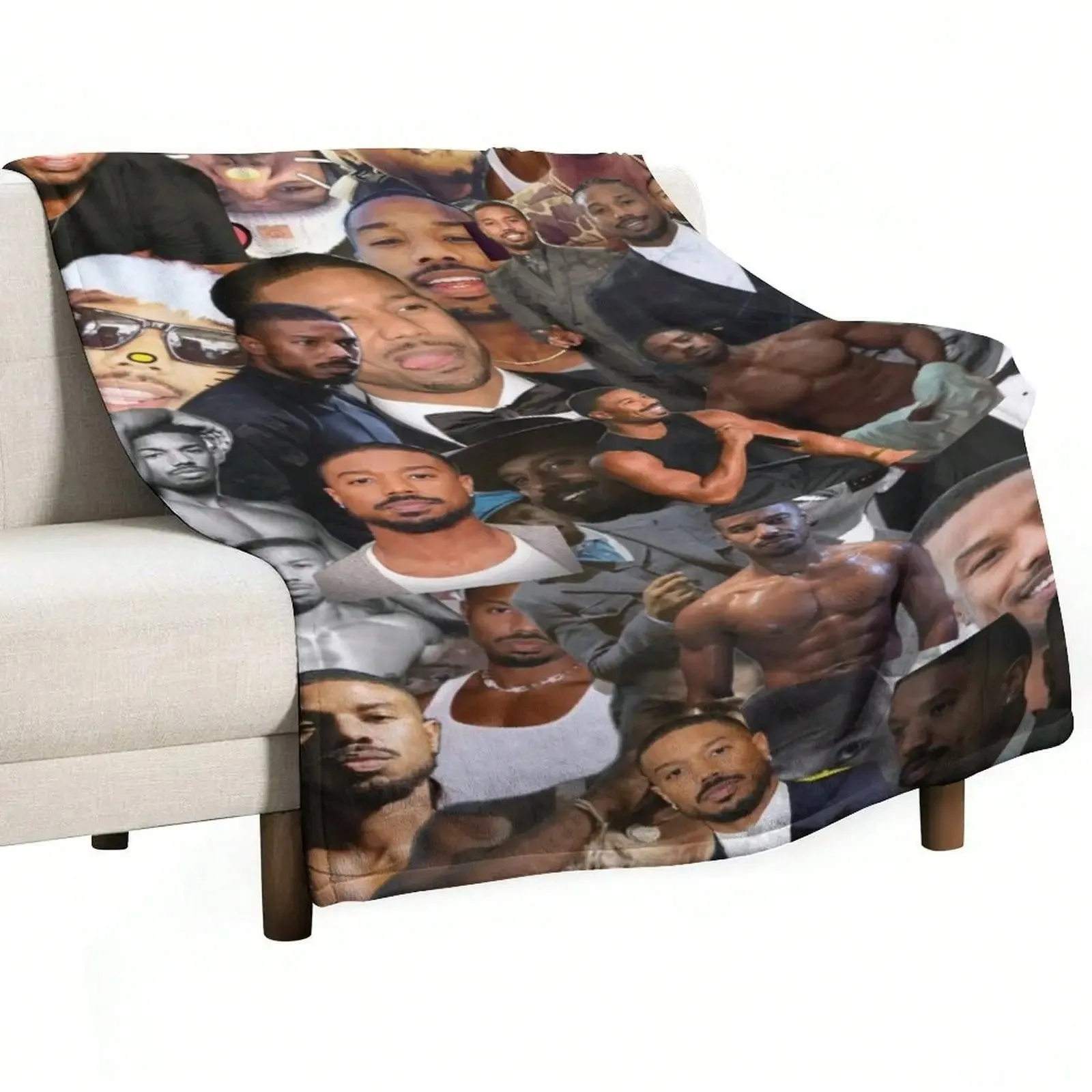 Customize 1PC Michael B Jordan Character Printed Flannel Blanket - Wrinkle-Resistant, Durable, Bedroom Suitable, Ideal for Dormi view 2