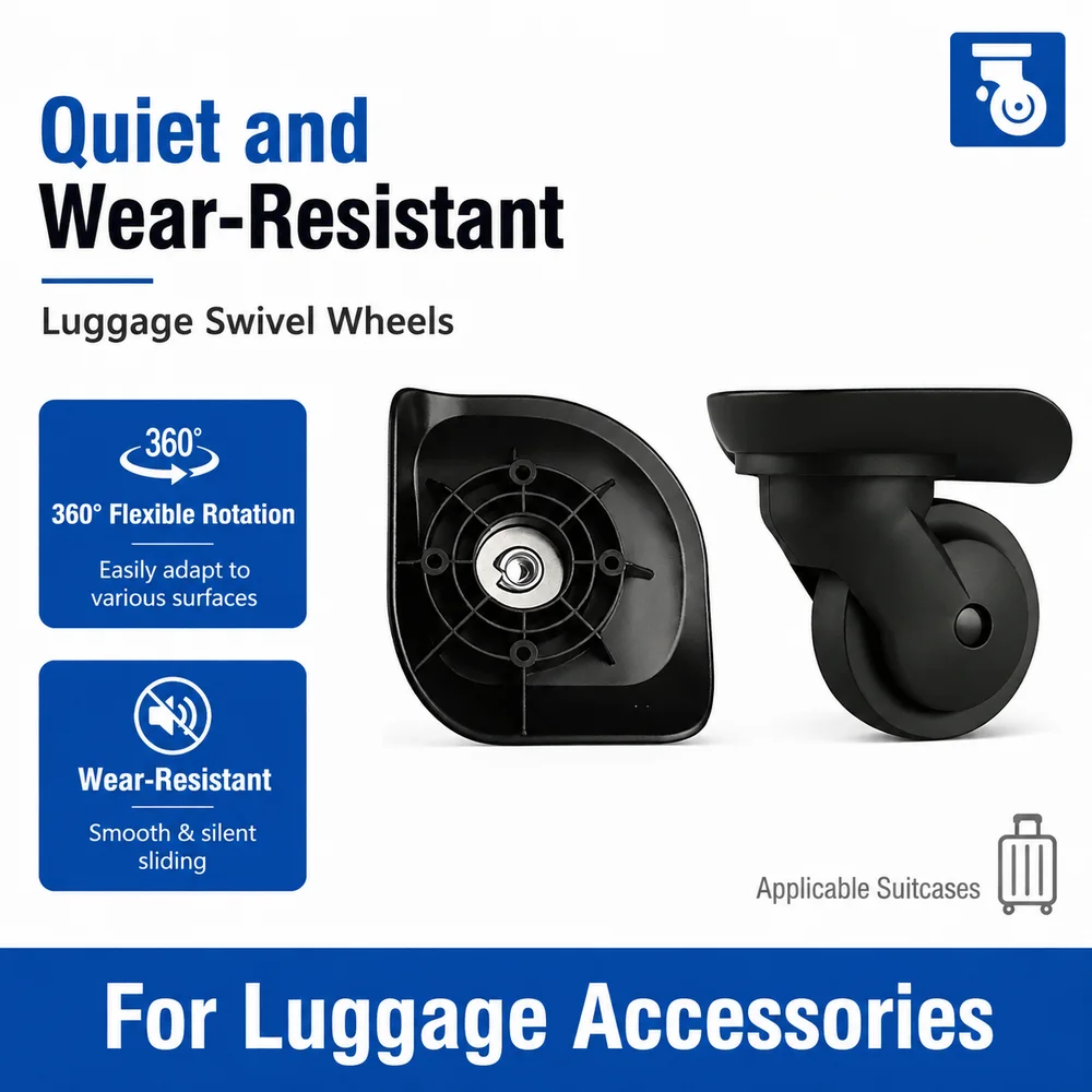 Universal Luggage Wheels For Diplomat WJG8 360° Swivel Caster Heavy Duty Wear-Resistant Single Replacement Suitcase Roller Parts