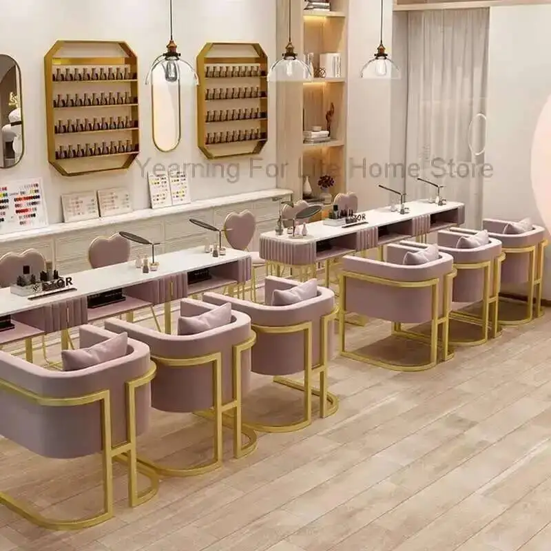 

Accessories Kawaii Nail Table Desk Workstation Beauty Reception Nail Table Nagelsalong Barbershop Tavolo Per Unghie Furniture