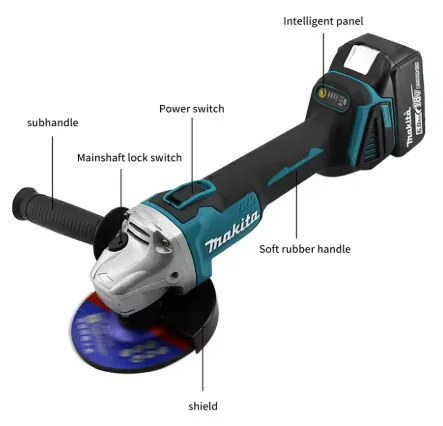 ماكيتا 18 فولت جديد DGA404 طاحونة لاسلكية عجلة 125 مللي متر ، 6.0Ah Li-4-1/2 "/5" قطع/طاحونة زاوية ، لطحن المعادن وقطع الخشب