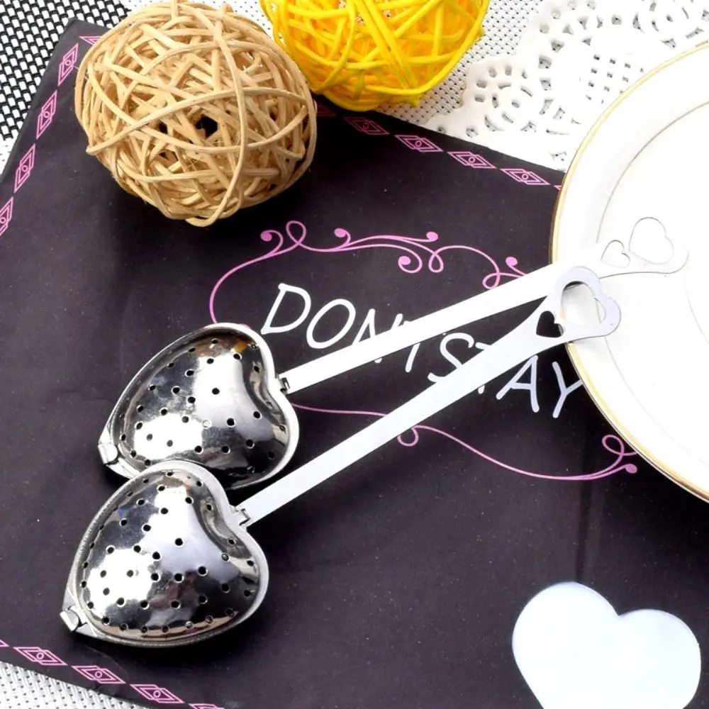 Cups Kitchen Stainless Steel Loose Leaf Tea with Handle Heart-shaped Strainer Spoon Tea Infuser Filter Diffuser
