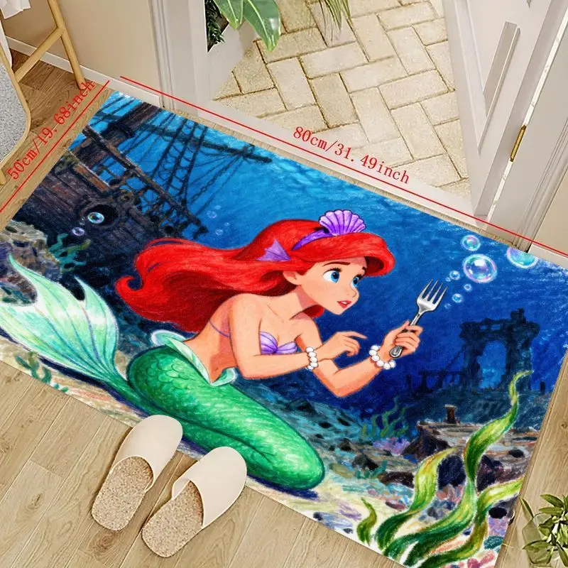 

1PC Ariel Mermaid Ocean Themed Area Rug for Living Room, Kids Playroom, and Bedroom Decoration, Soft and Cozy Floor Mat, 80cm x