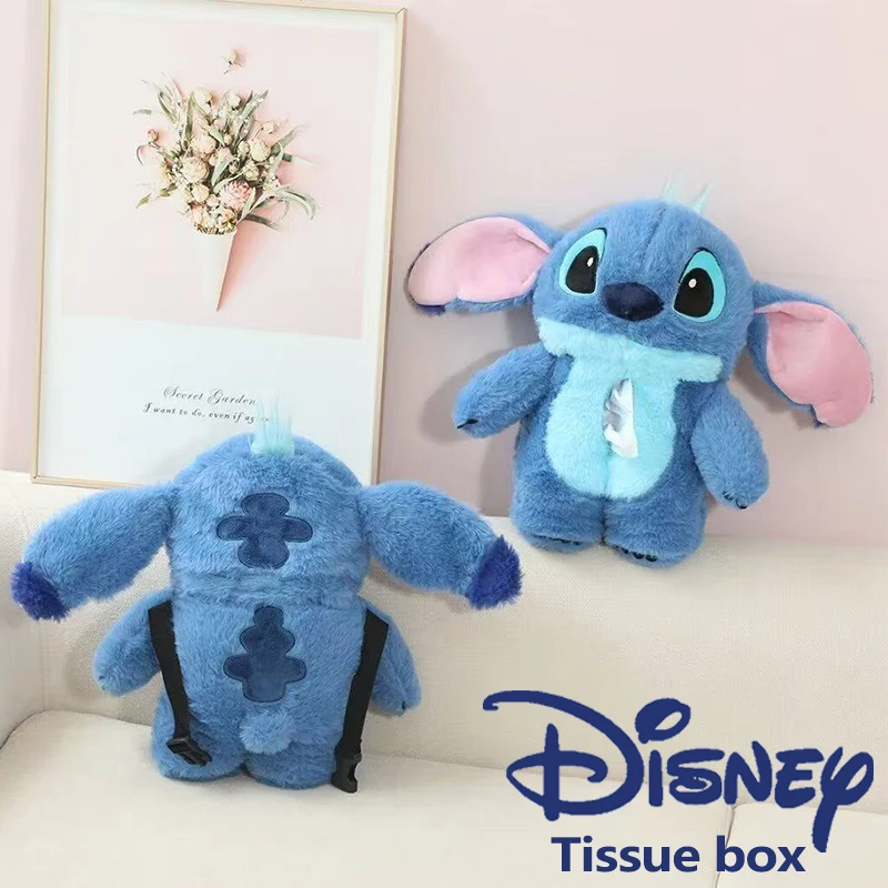 Коробка для салфеток Disney Stitch, мультяшная плюшевая автомобильная коробка для салфеток, чехол для салфеток, коробка для хранения, предметы для украшения дома, красивая и практичная