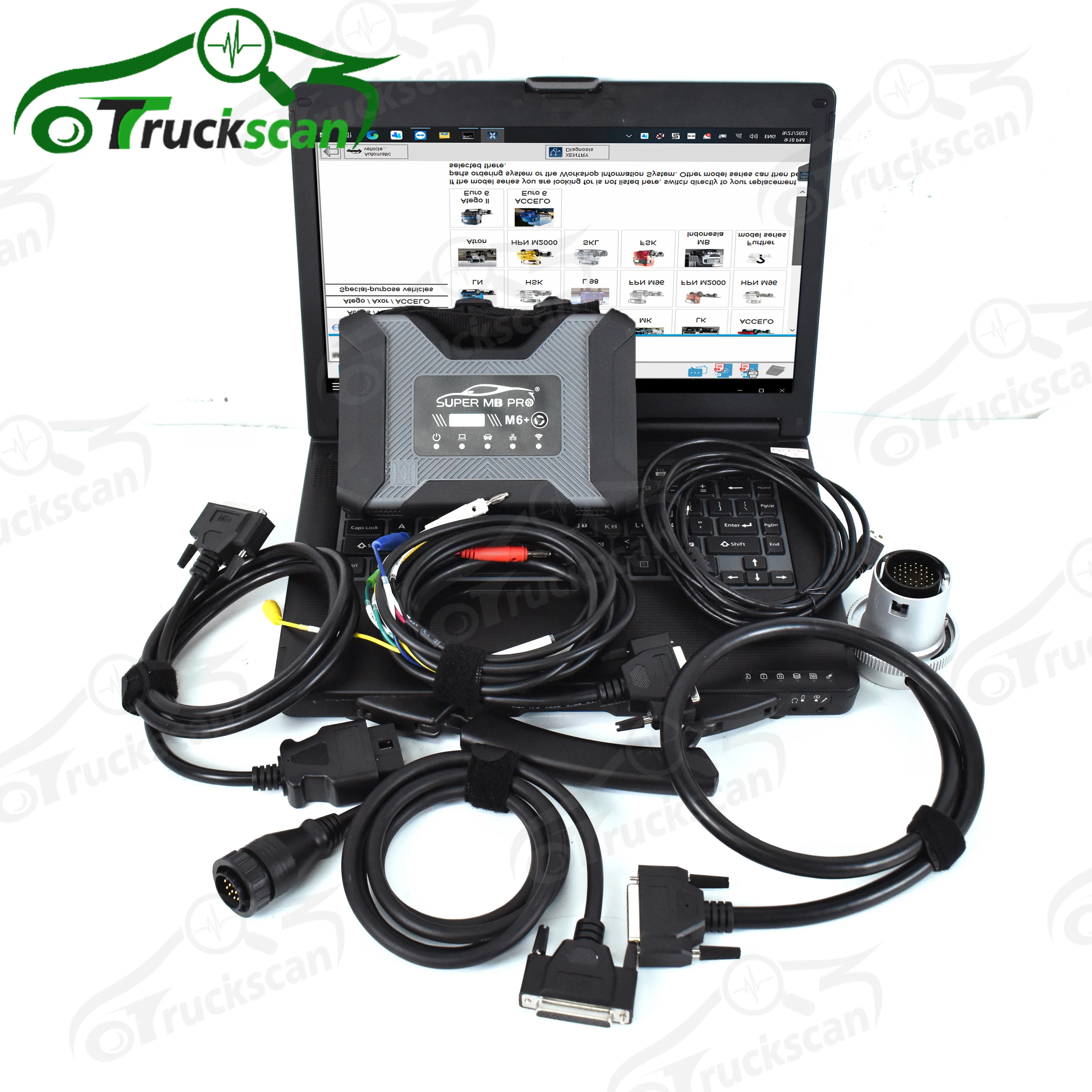 for Super MB M6+pro Wireless Star Diagnosis Tool Full Configuration Work on Both Cars and Trucks for Mercedes and cf53laptop