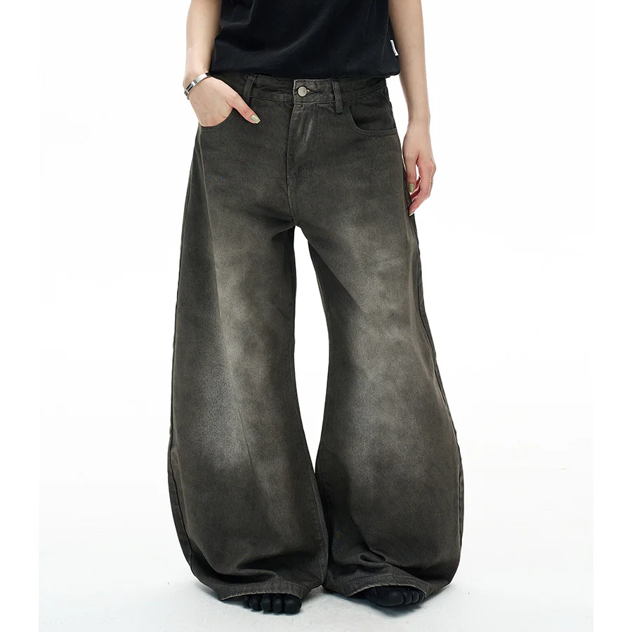 Baggy Jeans Trousers Men Women Streetwear Fashion Hip Hip Loose Casual Wide-Leg Washed Denim Harem Machete Pants