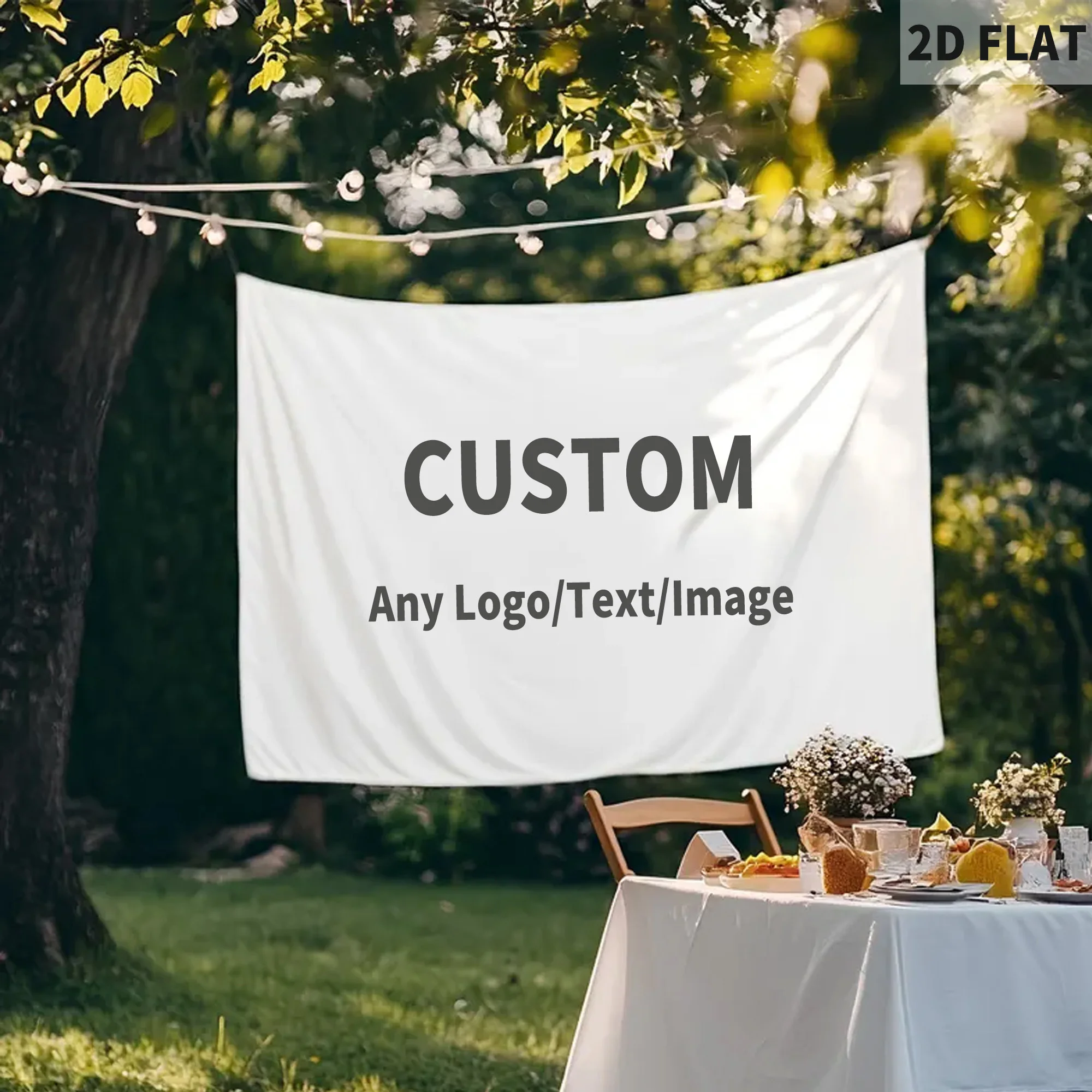 

1pc 2D FLAT Custom Tapestry, Personalized Birthday, Events, Wedding, Graduation, Party Backdrop Banner, Polyester Fabric Sign