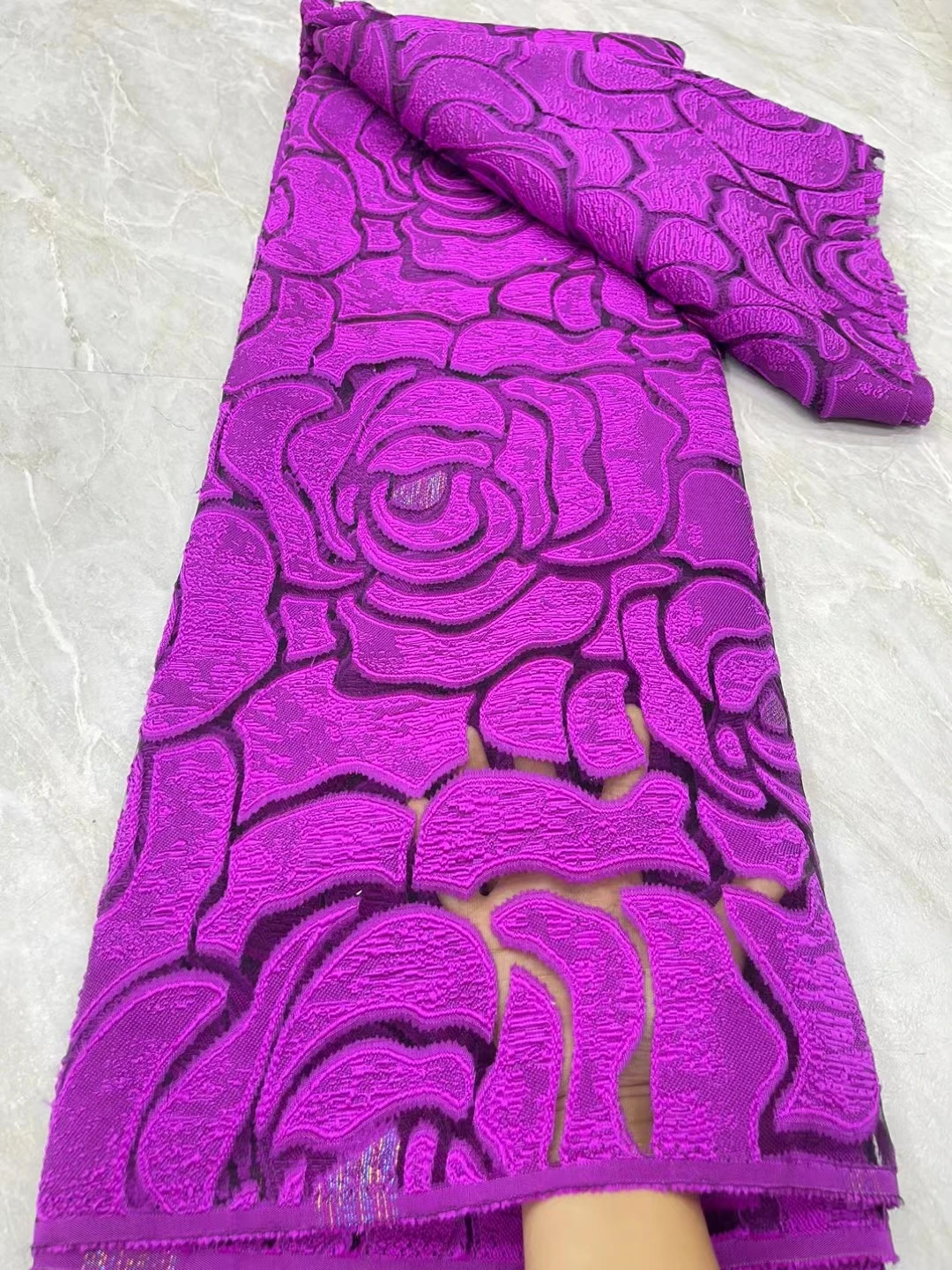 Cheap Gold African Jacquard Brocade Lace Fabric 2024 High Quality French Nigerian Organza Voile Lace Fabric For Party KCW2406