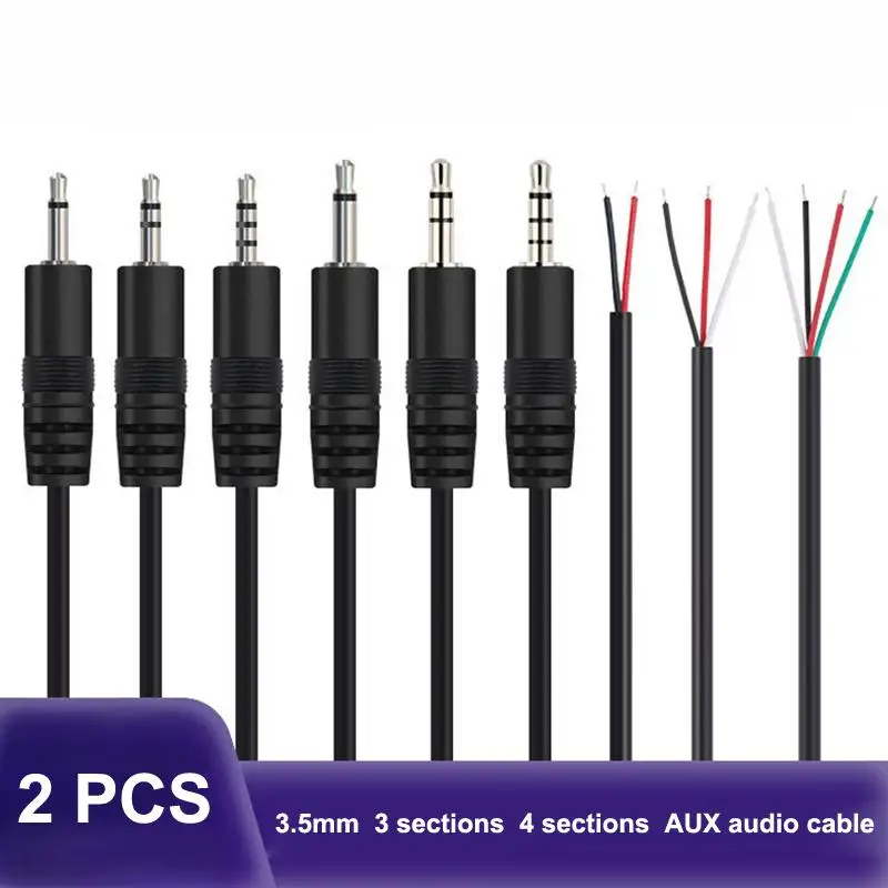 1/2PCS 2.5mm 3.5mm 1/8'' Mono Stereo Male Female Plug Jack Connector 2/3/4Pin AUX Extension Wire DIY Audio Earphone Mic Repair