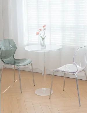 Acrylic Light Luxury Small Round Table Transparent Crystal Nordic Negotiation Cafe Household Small Unit Tea Table