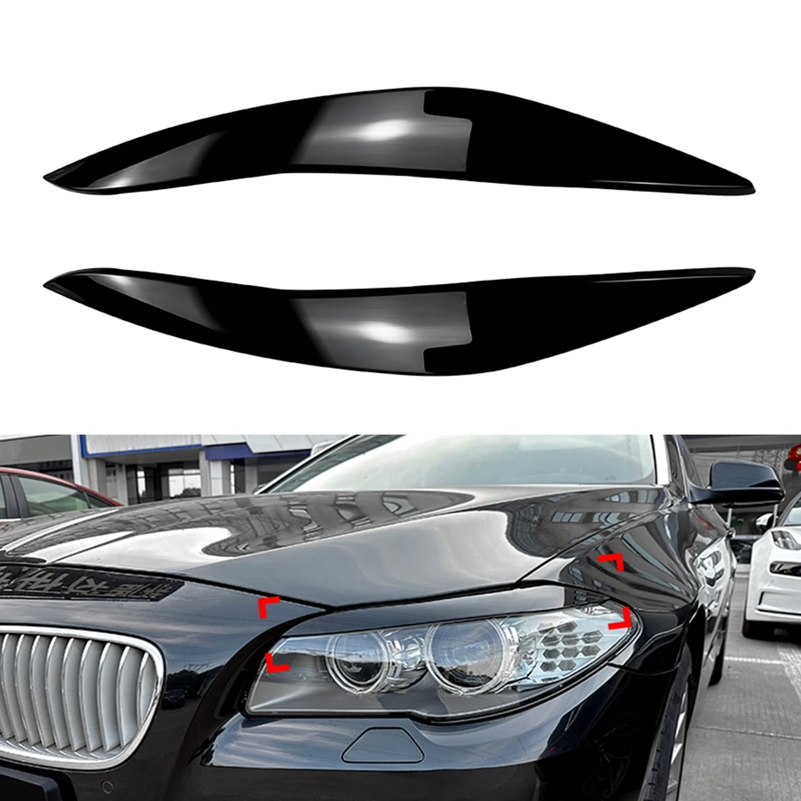 

Headlight Headlamp Eyebrow Eyelid Brow For BMW 5 Series F10 F11 F18 520i 525i 530i 535i 2011-14 Front Head Light Lamp Cover Trim