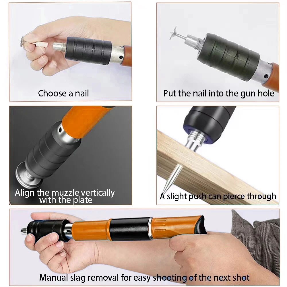 Manual steel nail gun rivet tool nail gun concrete wall ceiling convenient nail gun cable slotting device household fasteners