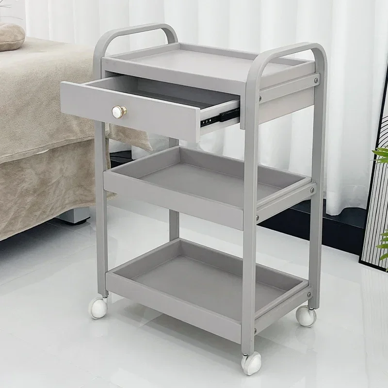 Beauty Salon Shelf Rolling Cart Medical Storage Beauty SPA Salon Trolley Utility Salon Furniture Carrinho Multiuso FYST