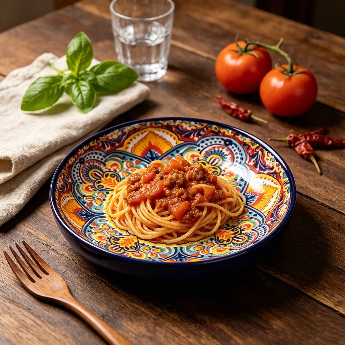 4pcs Bohemian Ceramic Dinnerware Set, 7-Inch, Versatile for Salads, Main Courses, Desserts, Microwave Safe, Everyday