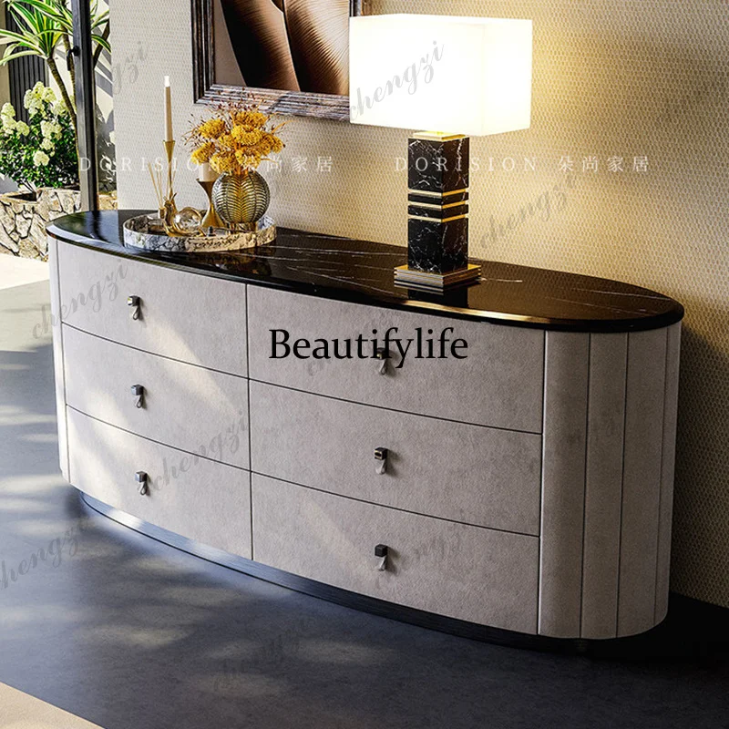 

Italian light luxury marble porch cabinet, living room, modern simplicity dining side cabinet, bedroom, bedside storage chest