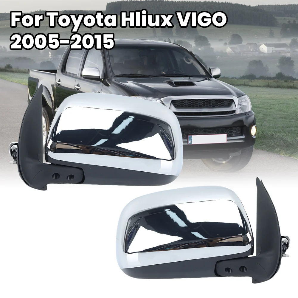 

3 Pins Reraview Mirror Assembly For Toyota Hilux Vigo 2005 2006 2017 2018-2015 Chrome Manual Folding Side Mirror Car Accessories