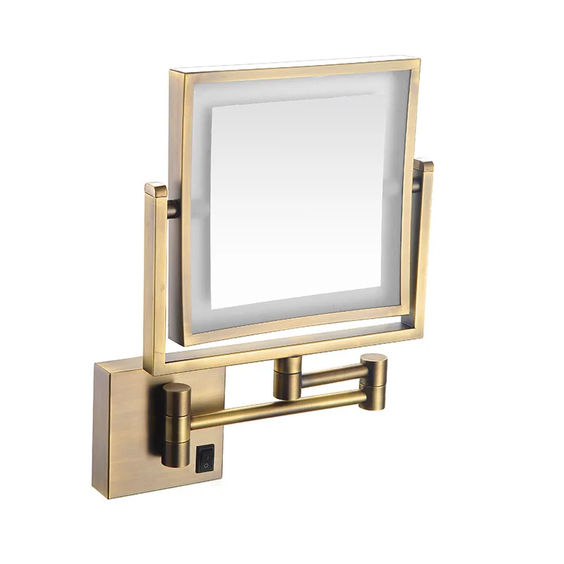 Hxl four-sided double-sided led makeup mirror with lights, foldable and extendable