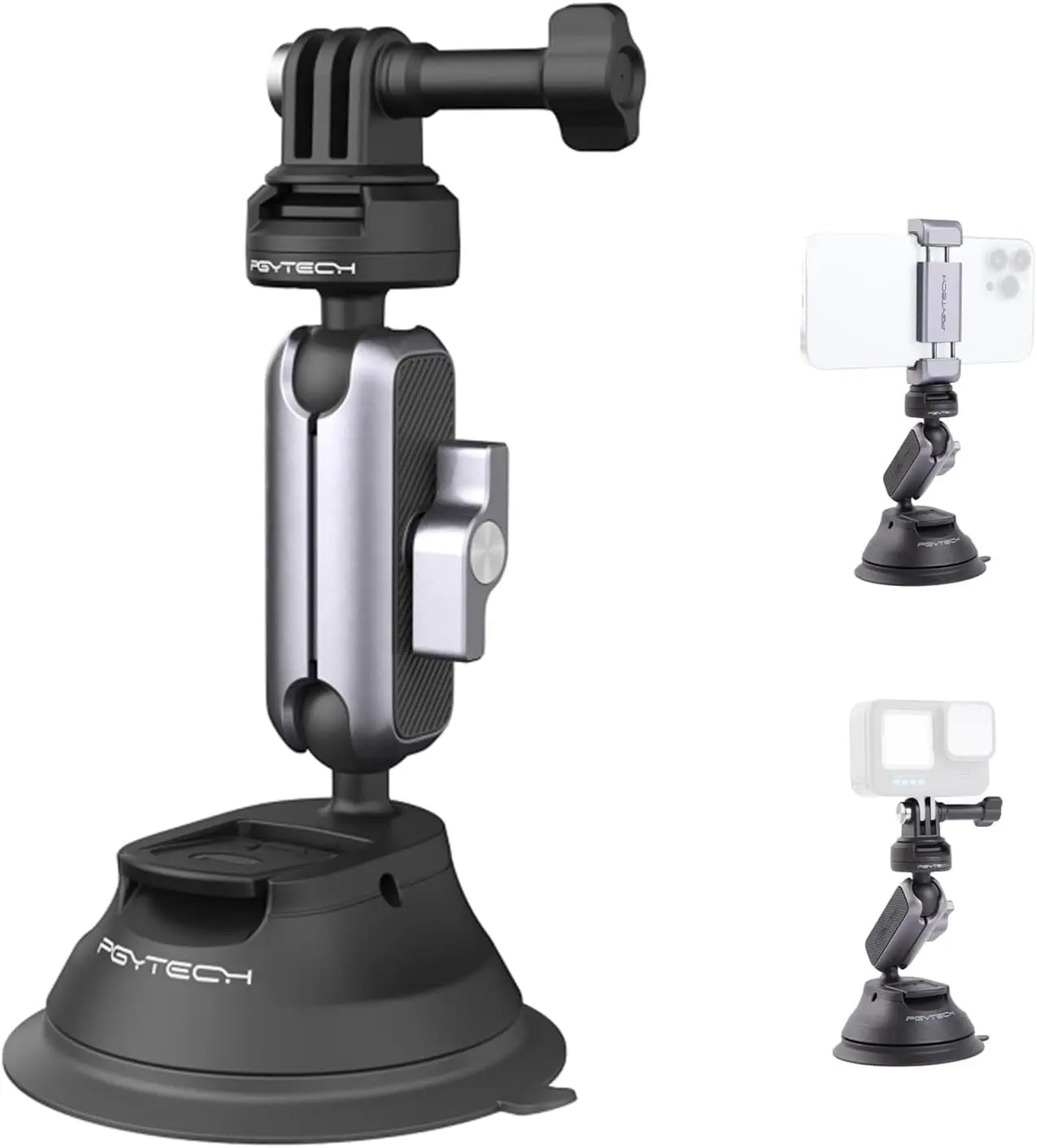 

PGYTECH Suction Cup Car Mount Adapte For Gopro 12/11/10/9 DJI OSMO Action 4/3/2 Insta360 X4/X3 /X2 Action Camera Accessory