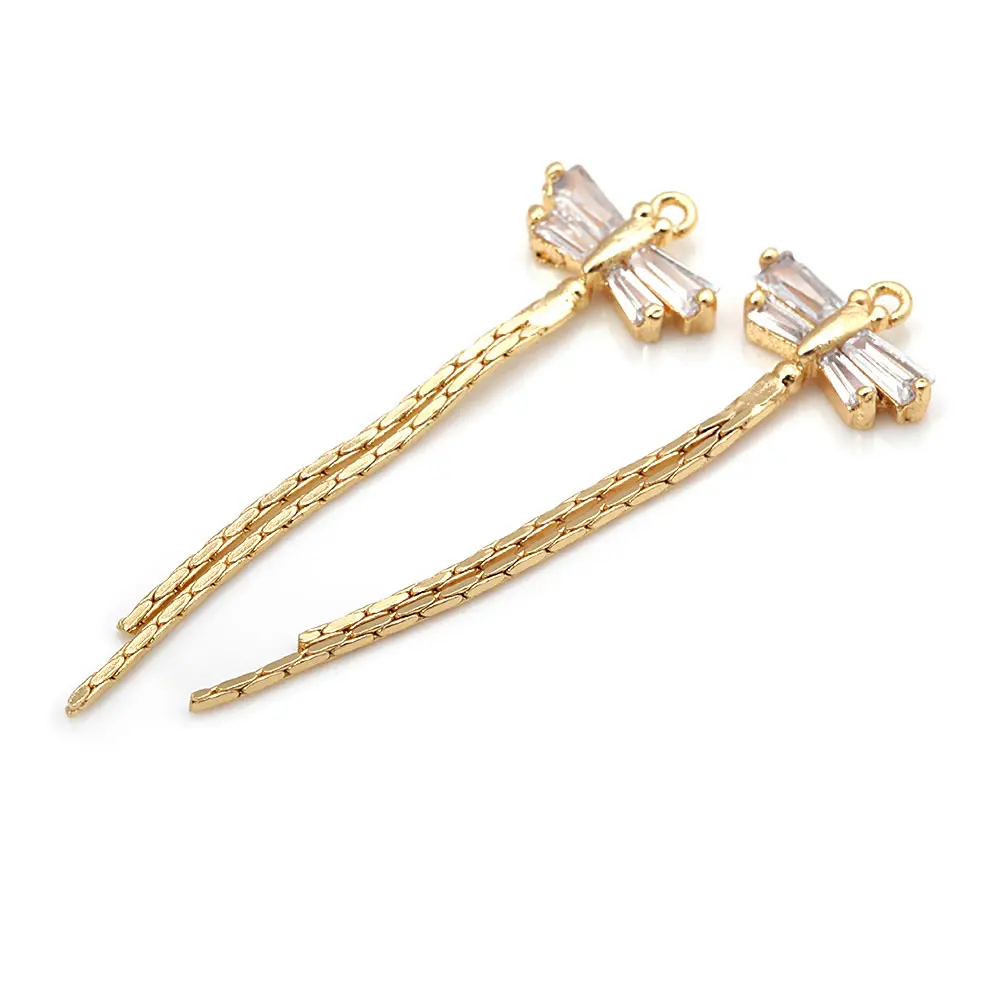 18K Gold Color Brass Tassel Earrings Connect Charms Pendants Necklace Earrings Diy Jewelry Accessories Rosediy official-website