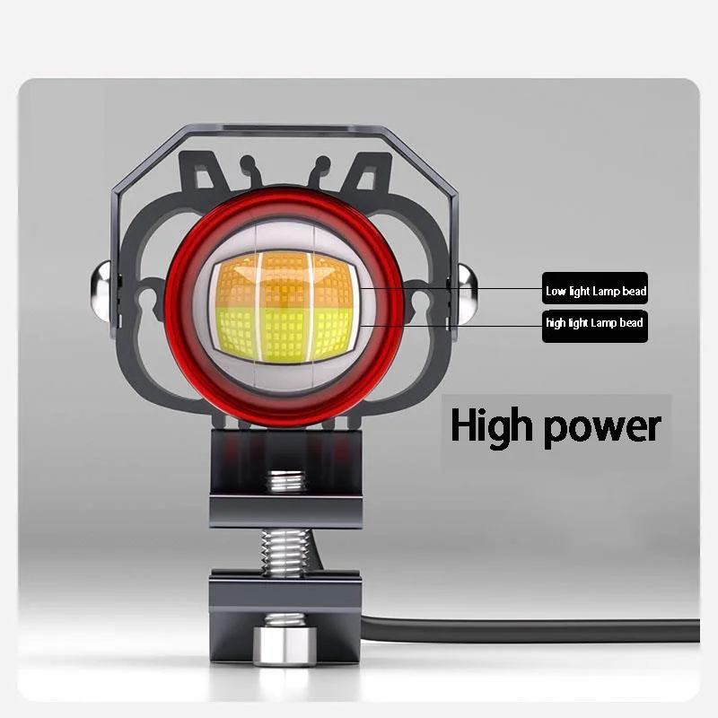 1PC Motorcycle Led Bulb, Two Lens Lights, Dual Lens Bulb, High And Low Integrated Ultra Bright Electric Light image 3