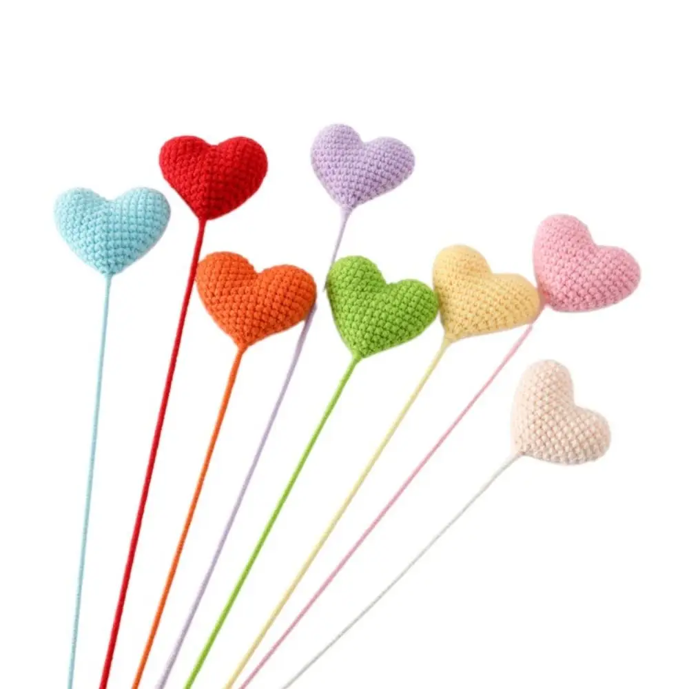 3D Heart Bookmark Knitted Heart Bookmarks Flower Pagination Mark Flower Book Clip Home Room Decors Personalized Gifts
