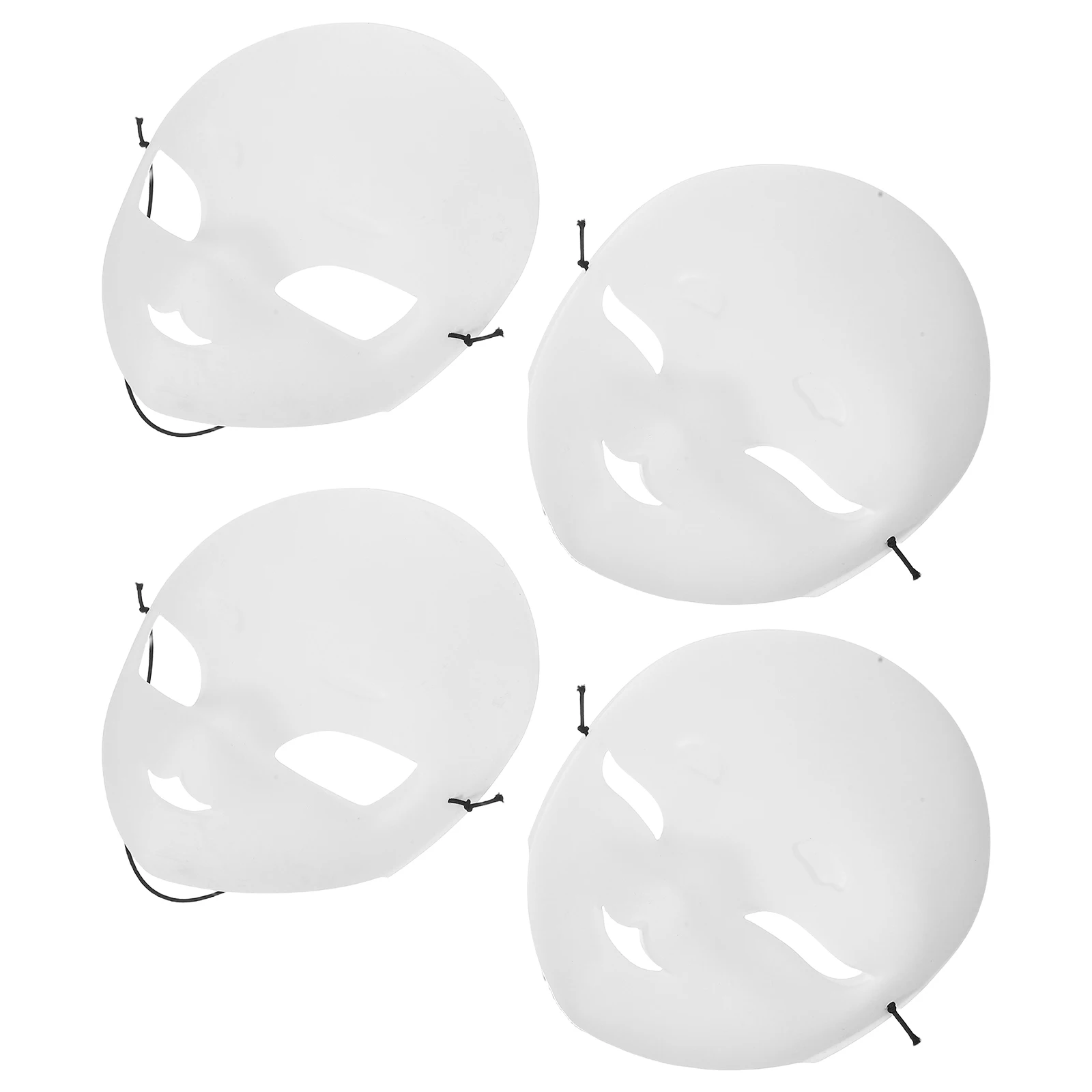 

4Pcs Fox Mask Blank Paintable Plastic White Face Cover Matte DIY Cosplay Halloween Masquerade Party Costume Accessories