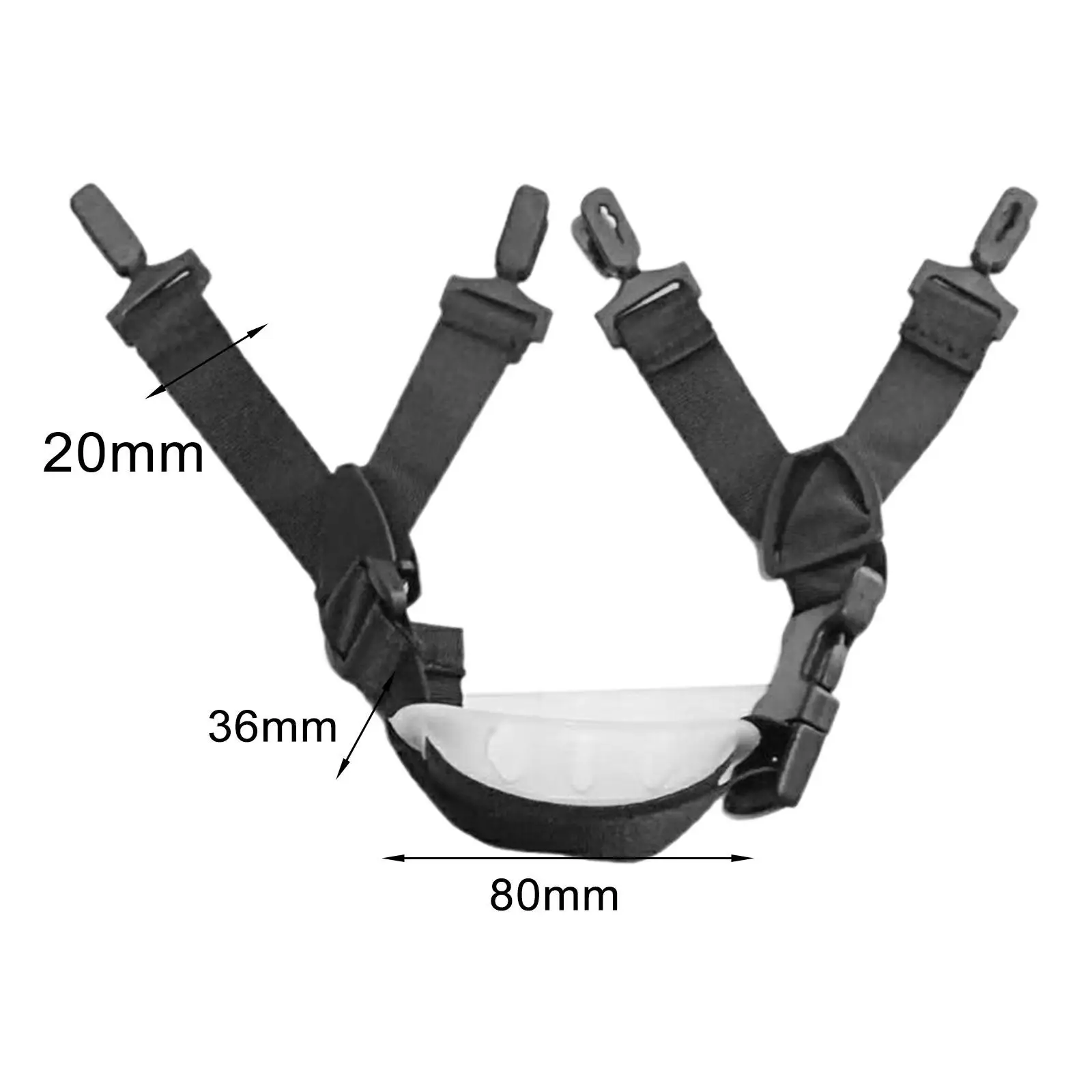 สายรัดคางหมวกนิรภัยพร้อมที่รองคาง รูปตัว Y อุปกรณ์ยึดสายรัดคางหมวกนิรภัยแบบแข็ง