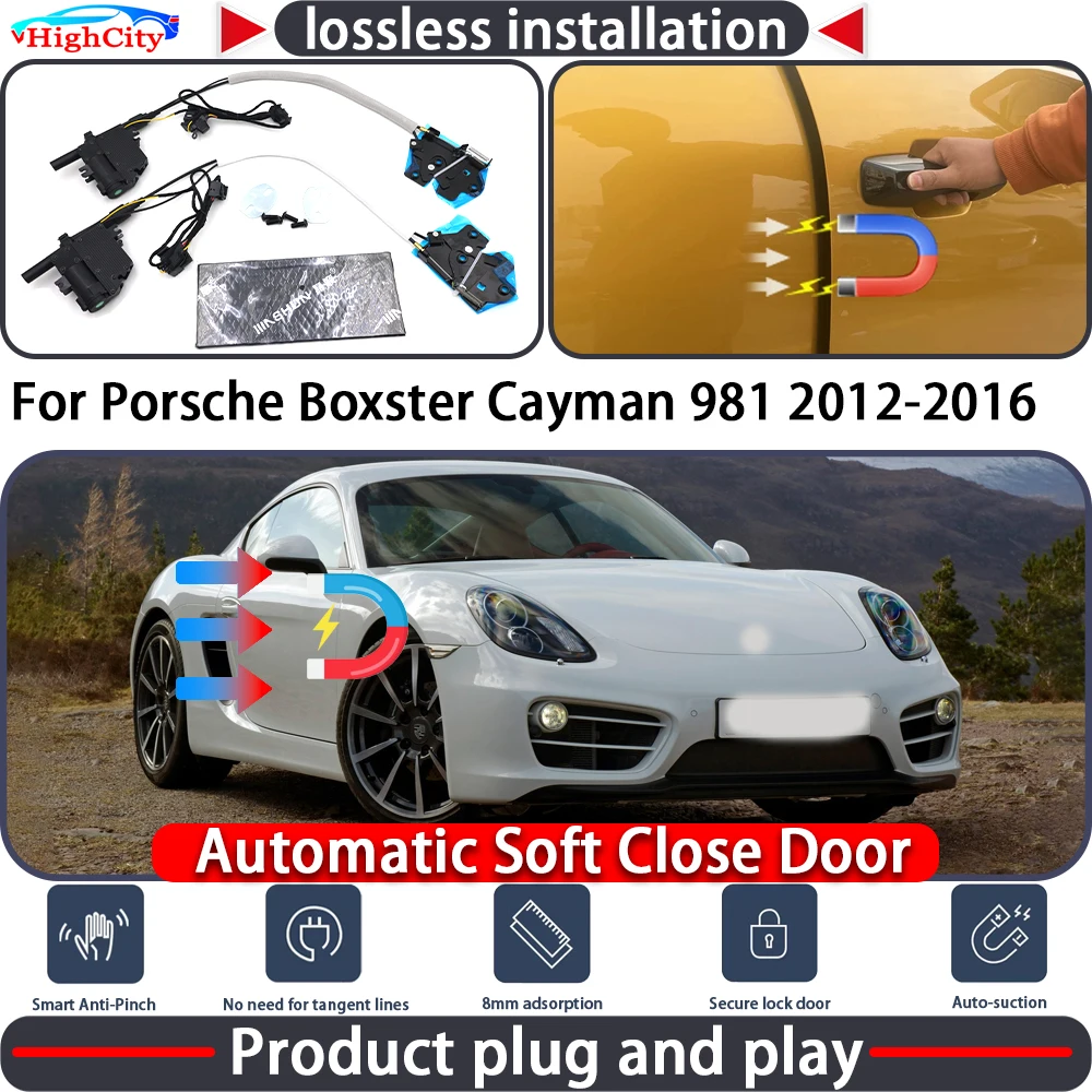 

HighCity Electric Closing Door Lock Actuator for Porsche Boxster Cayman 981 2012-2016 Soft Close Power Latch System Auto Pull