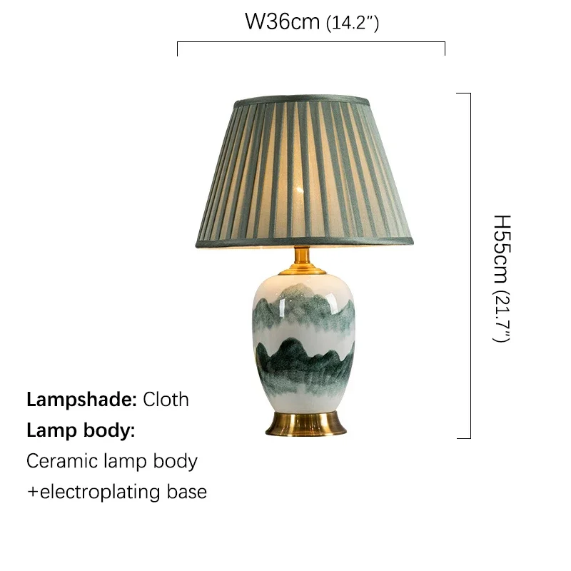 RONIN Contemporary CeramicTable Lamp Luxury Creativity Living Room Bedroom Study Hotel Engineering Desk Light